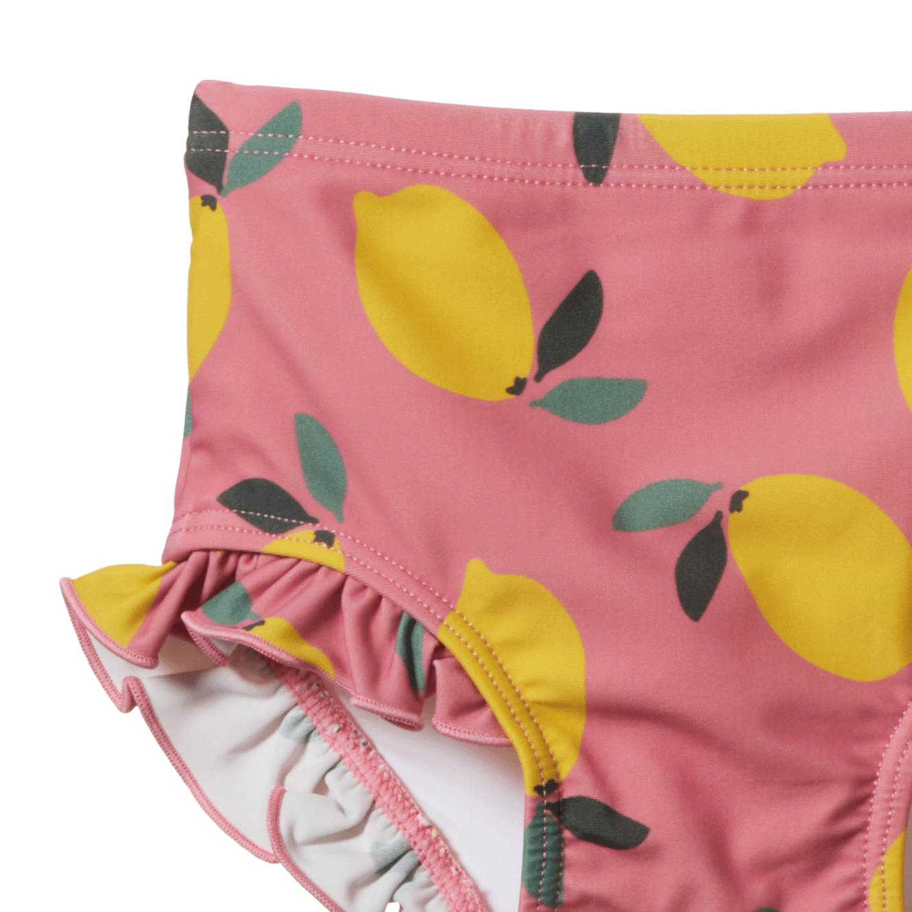 RUFFLE SWIM SHORTS | Lemmony Rose Print-Extra Img - 2
