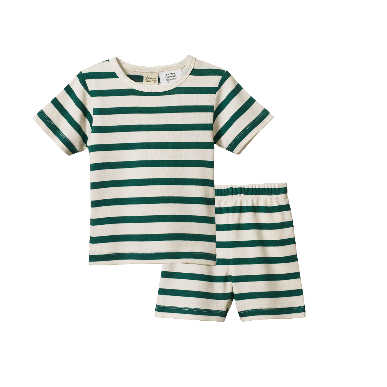 SHORTIE PYJAMA SET | Peppermint Holiday Stripe-Web-front