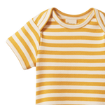 SHORT SLEEVE BODYSUIT | Golden Sea Stripe-Extra Img - 2