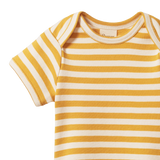 SHORT SLEEVE BODYSUIT | Golden Sea Stripe-Extra Img - 2