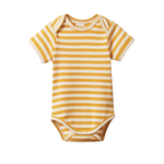 SHORT SLEEVE BODYSUIT | Golden Sea Stripe-Web-front