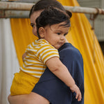 SHORT SLEEVE BODYSUIT | Golden Sea Stripe-Web-hover