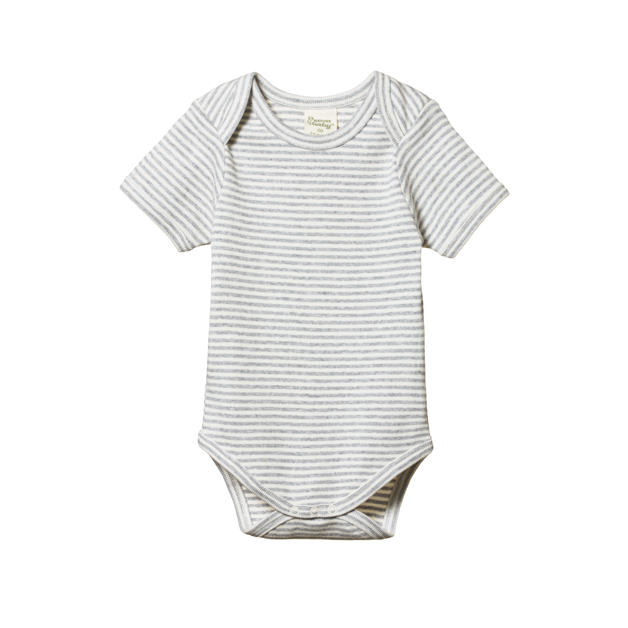 SHORT SLEEVE BODYSUIT | Grey Marl Stripe-Web-front