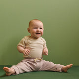 SHORT SLEEVE BODYSUIT | Lilac Pinstripe-Extra Img - 1