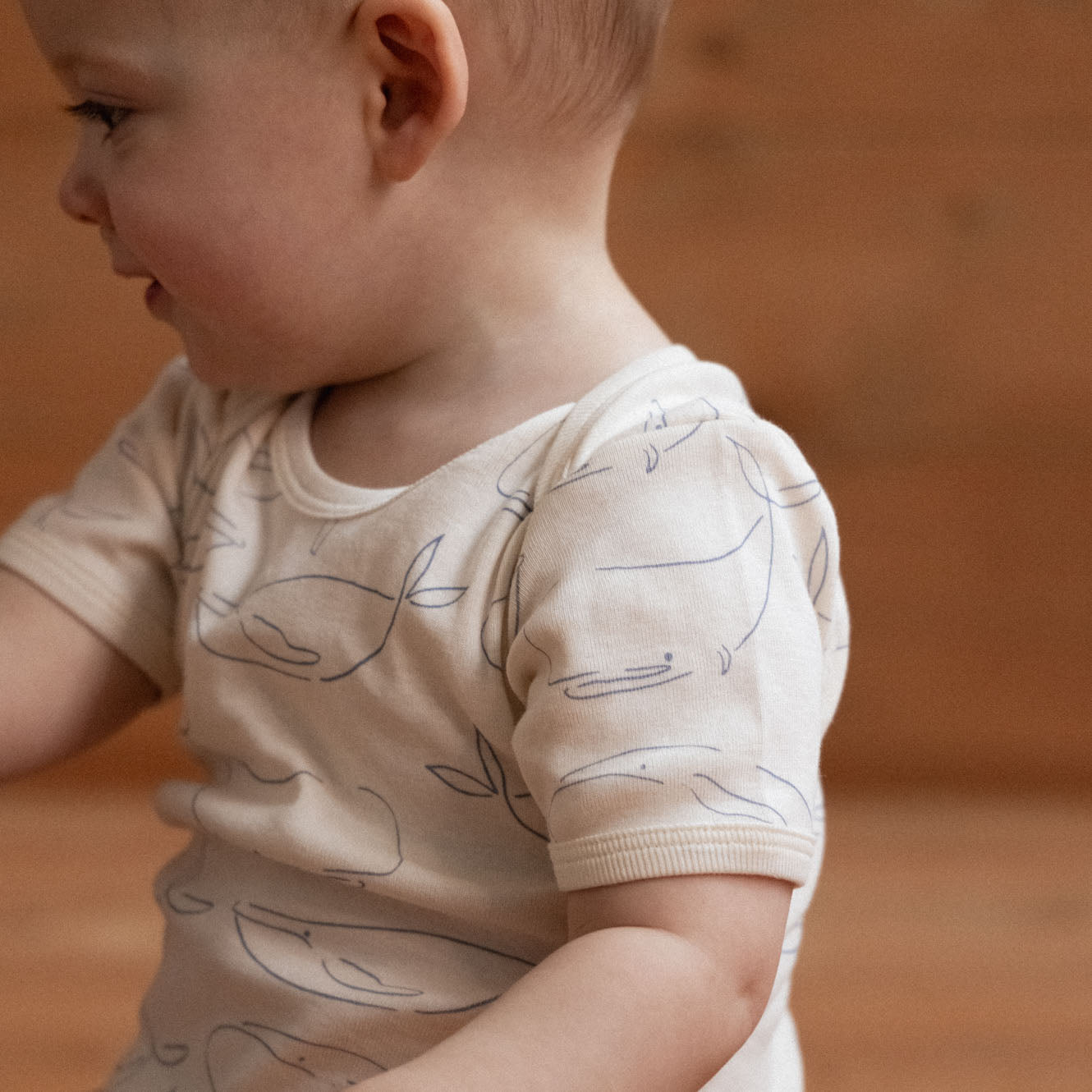 SHORT SLEEVE BODYSUIT | Whale Print-Extra Img - 1