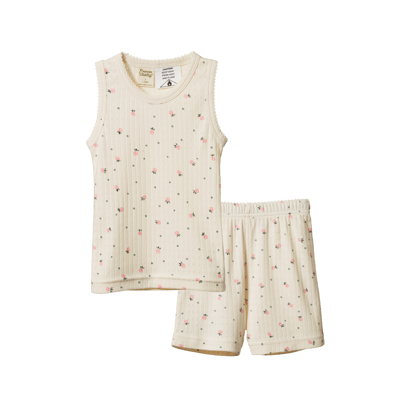 SINGLET PYJAMA SET POINTELLE | Posey Blossom Print-Web-front