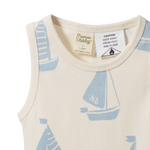 SINGLET PYJAMA SET | Regatta Blue Print-Extra Img - 2