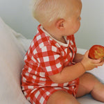 SUMMER SLEEPY SUIT | Red Crispin Check-Extra Img - 2
