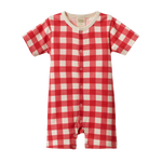 SUMMER SLEEPY SUIT | Red Crispin Check-Web-front