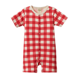 SUMMER SLEEPY SUIT | Red Crispin Check-Web-front