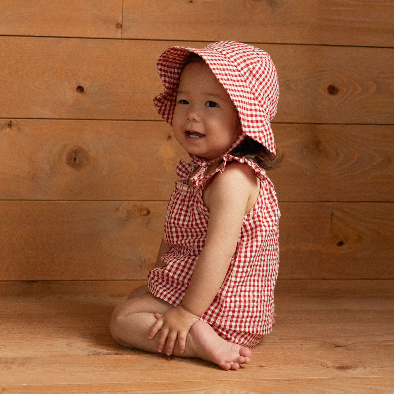 SUNHAT | Red Gingham-Extra Img - 3