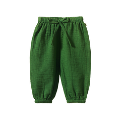SUNNY PANTS MUSLIN | Fir Green-Web-front