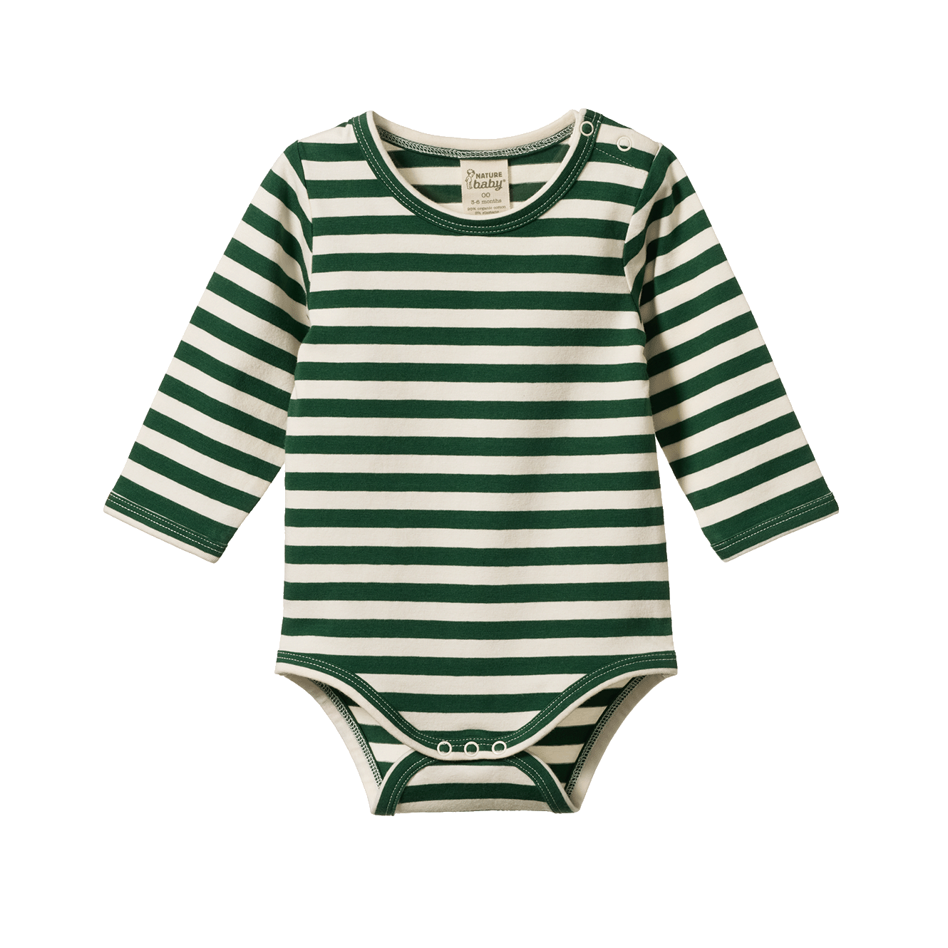 STRETCH JERSEY L/S BODYSUIT | Eden Sea Stripe-Web-front