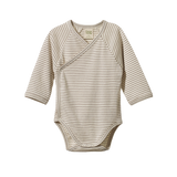 L/S KIMONO BODYSUIT | Mushroom Pinstripe-Web-front