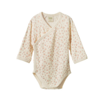 L/S KIMONO BODYSUIT POINTELLE | Dandelion Print-Web-front