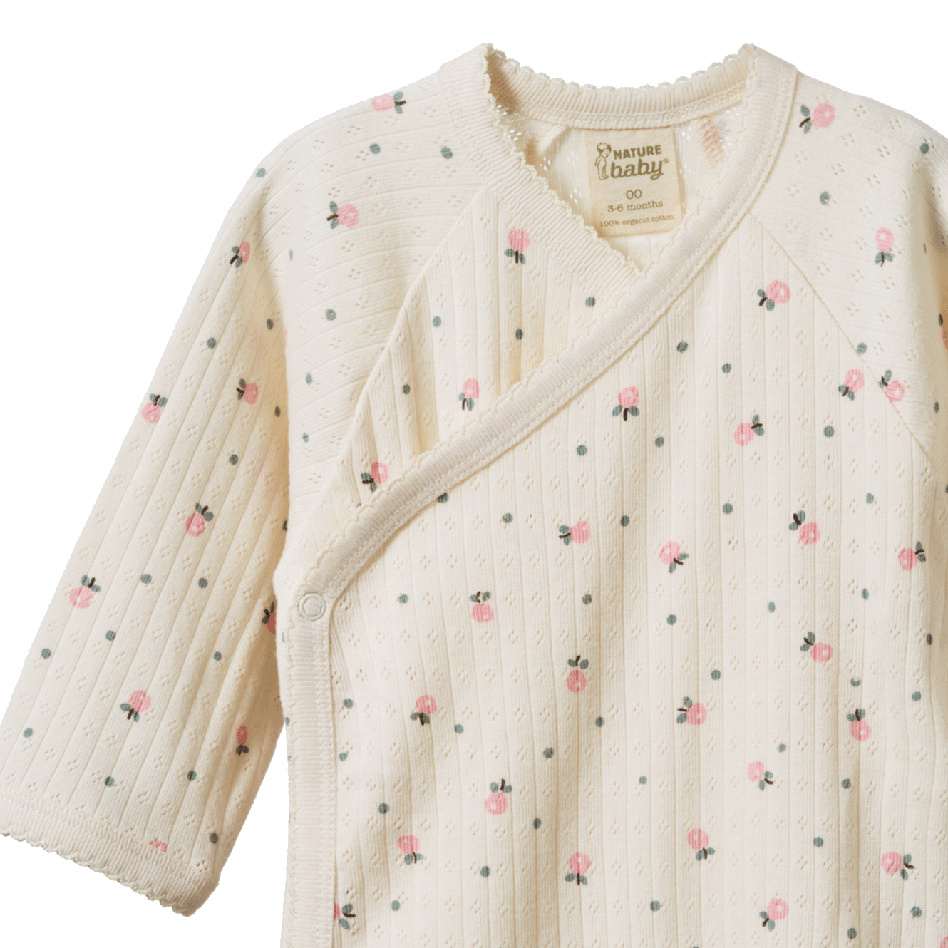 L/S KIMONO BODYSUIT POINTELLE | Posey Blossom Print-Extra Img - 2