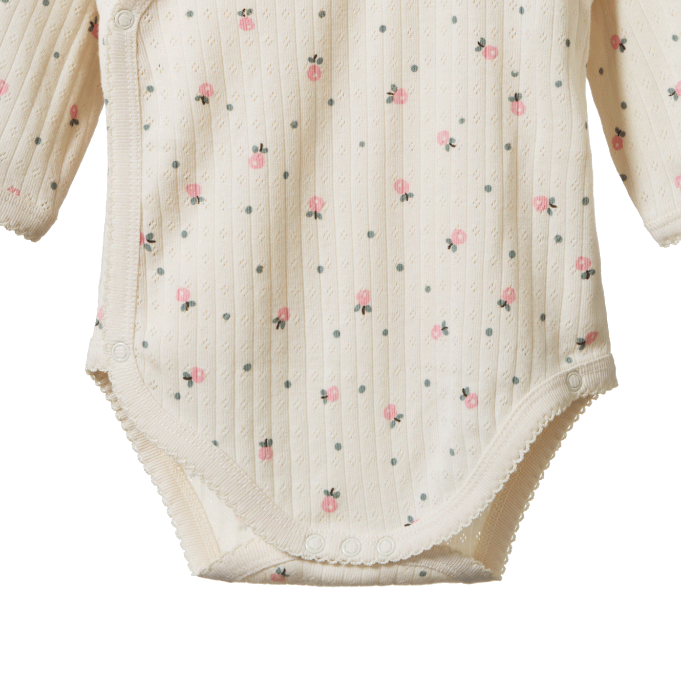 L/S KIMONO BODYSUIT POINTELLE | Posey Blossom Print-Extra Img - 3