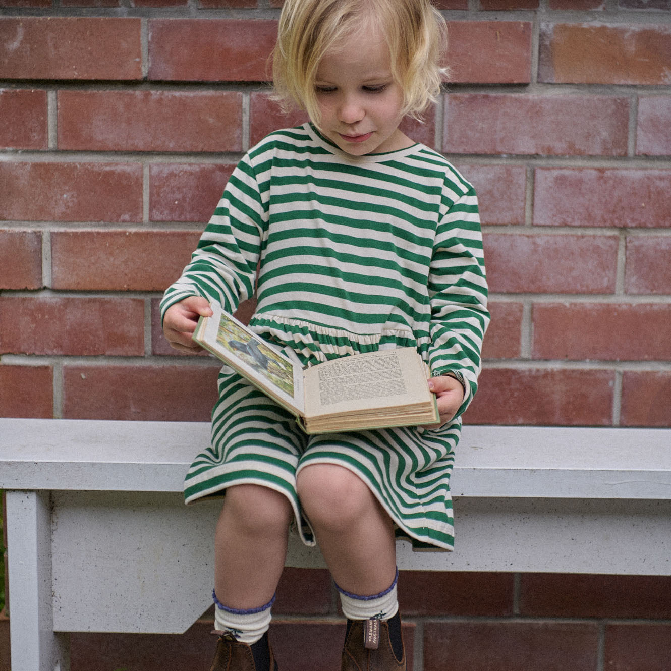 L/S TWIRL DRESS | Eden Sea Stripe-Web-hover