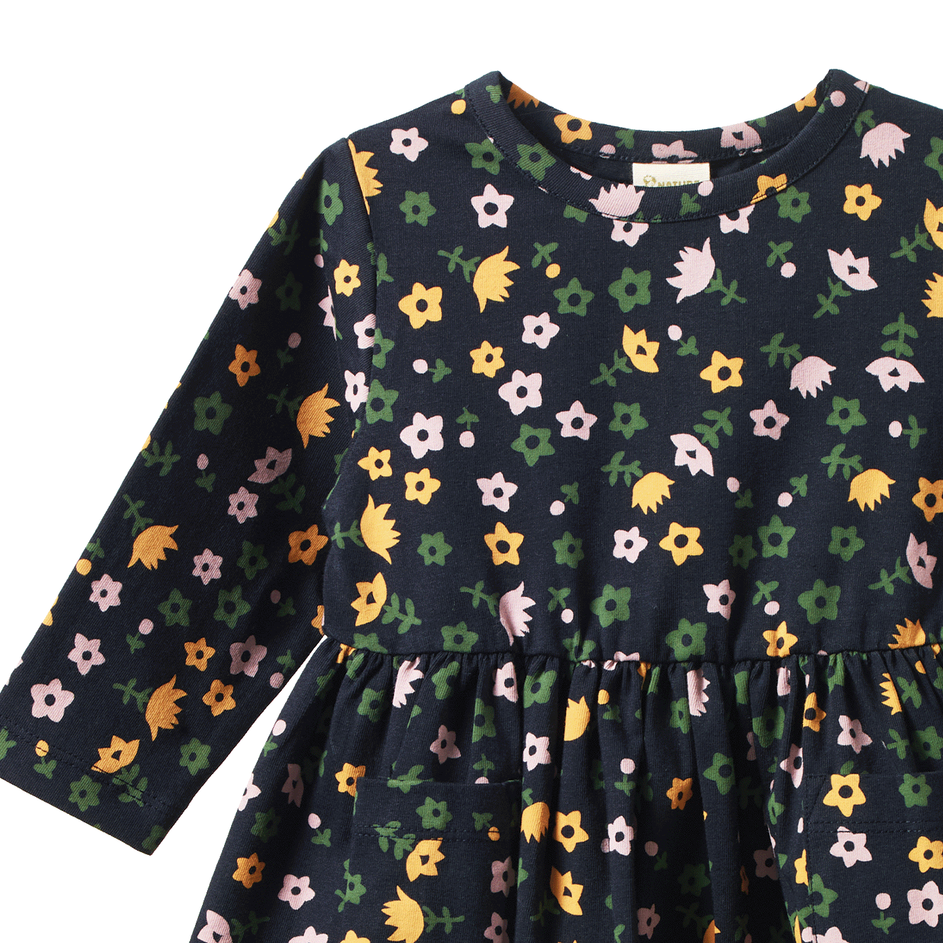 L/S TWIRL DRESS | Navy Pollyanna Print-Extra Img - 3