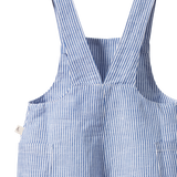TUCKER SHORTIE OVERALLS LINEN | Blue Stripe-Extra Img - 1