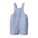 TUCKER SHORTIE OVERALLS LINEN | Blue Stripe-Web-front