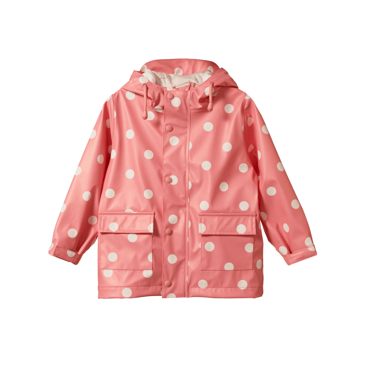 Pink polka dot raincoat cheap